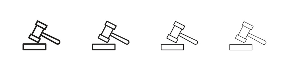 Auction icon linear vector icon in a editable style.