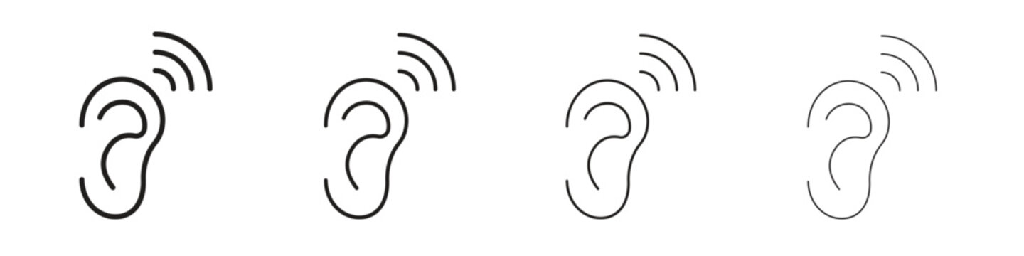 Assistive listening systems icon linear vector icon in a editable style.