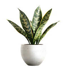 Stylish Lush Snake Plant in Isolated Pot for Interior Decor Inspiration