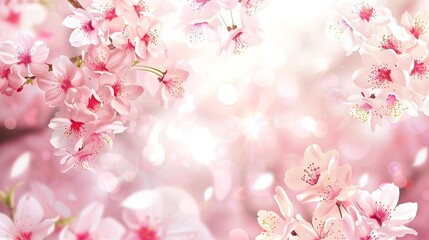 Obraz premium Delicate Cherry Blossom Backgrounds for Spring Campaigns, Wedding Invitations, Japanese-Themed Designs and Floral Stationery