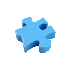 Obraz premium A light blue puzzle piece on a black background.