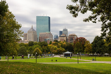 A park in the middle of the city of Boston Massachusetts