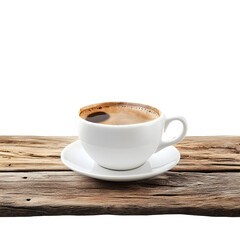 Obraz premium Inviting Steaming Cup of Coffee on Rustic Table