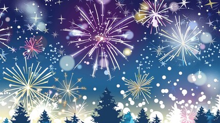 Vibrant Fireworks Backgrounds for New Year Celebrations, Party Invitations, Countdown Events and Festive Marketing Campaigns
