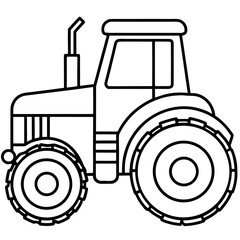Minimal Tractor Line Illustration 