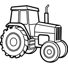 Minimal Tractor Line Illustration 