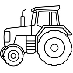 Minimal Tractor Line Illustration 