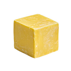 Premium Block of Fresh Butter Isolated on White Background - Ideal for Food Product Photography and Culinary Designs