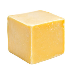 Fresh Butter Block Isolated on White Background for Culinary Projects