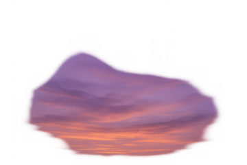 Vivid purple-orange sunset clouds casting dramatic sky gradient, transparent png format for graphic design overlay needs