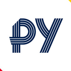 Parallel line monogram initial logo, combination of letter P and Y. Idea and inspiration for branding, company and corporation name abbreviation. personal and commercial purpose.