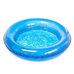 Crystal Clear Blue Water in Round Inflatable Swimming Pool