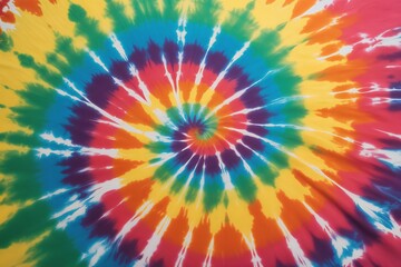 Vibrant Spiral Tie-Dye Pattern with Colorful Gradients