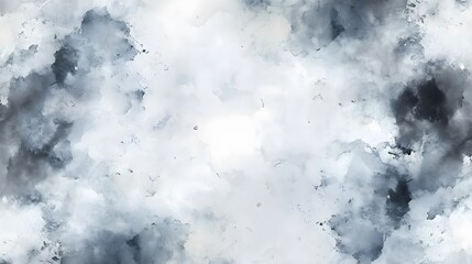 Abstract gray and white watercolor splatter design.