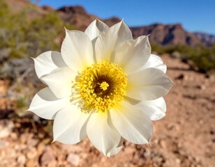 Close-up of a white desert flower
