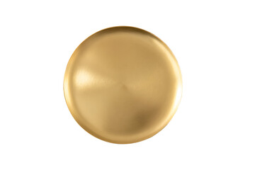 a gold plate with a white background