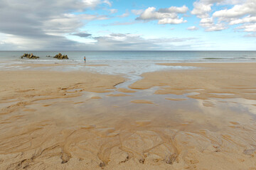 Playa de San Rom&aacute;n en marea baja, O Vicedo, Lugo, Galicia, Espa&ntilde;a