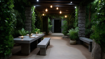 Fototapeta premium Jungle-Themed Restaurant for Immersive Dining Experience