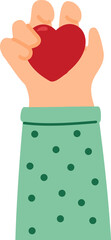 Graphic of Hand Holding Heart flat