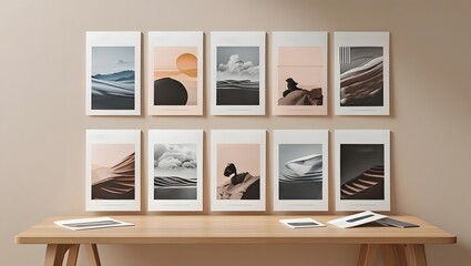 Flat Lay Stock Photo Thumbnails Creative Desk Neutral Background