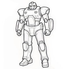 Obraz premium Robot character design in outlined style for coloring activities 