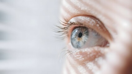 Close-up of a human eye with detailed iris and eyelashes