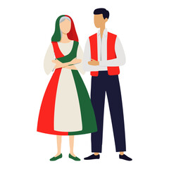 illustration of a couple culture fashion