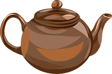 Classic Ceramic Teapot with Lid and Curved Spout