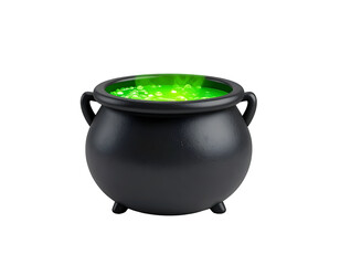 3D Render Green Potion Cauldron