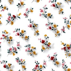 Colorful watercolor wildflowers create a cheerful and minimalistic pattern ideal for nursery wall art and children's room decor SEAMLESS PATTERN