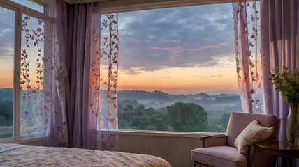 Fototapeta premium Lavender Morning Calm by the Window