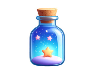Enchanted Star Bottle 3D Illustration