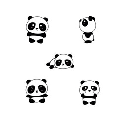 panda icons vector  set bundle