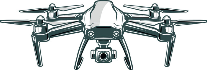 High Tech Quadcopter Drone with Integrated Camera System