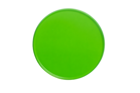 a green plate with a white background
