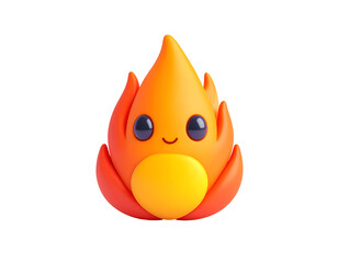 Cute 3D Flame Illustration