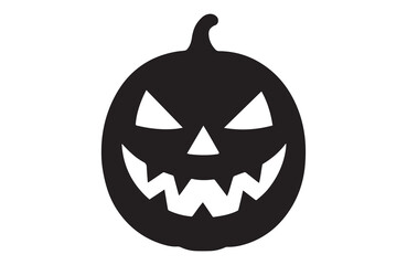 Silhouette of a Spooky Jack-o'-Lantern with Triangular Eyes and Jagged Teeth Ready to Celebrate Halloween