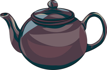 Classic Ceramic Teapot with Curved Spout and Handle