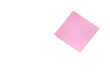 Pink stationery sticky note on transparent background