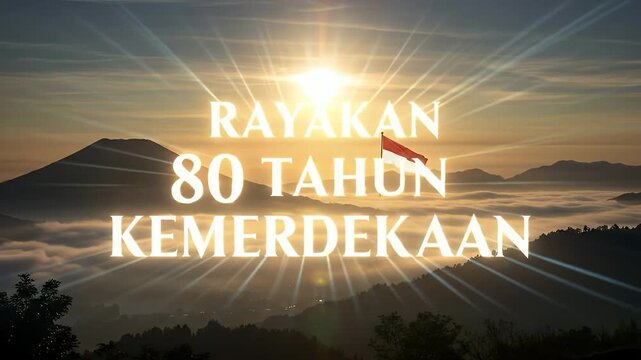 Indonesian Independence Day 80th Anniversary Sunrise Flag