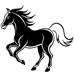 Obraz premium Black Horse Silhouette Clipart Vector Stallion for Cricut, Logo Design, Print & Farmhouse Wall Decor