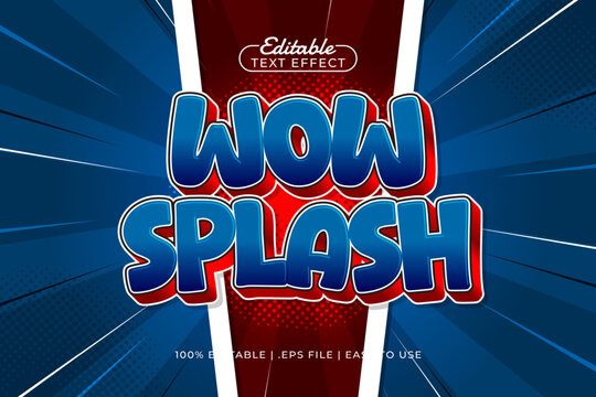 wow splash editable text effect with a comic and kids text style