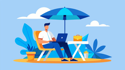 remote work concept art vector style illustration