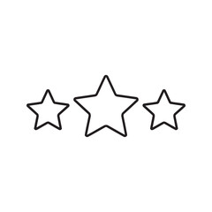 Obraz premium Line icon of three stars representing a customer rating quality review and a feedback symbol for service evaluation on a web interface or app vector stroke