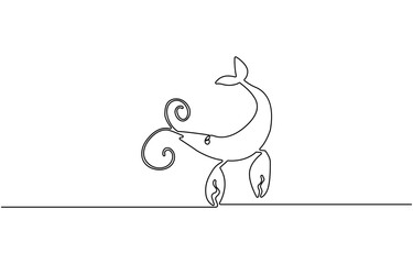 Single one line drawing crawfish posing. Animals with claws. Used to catch prey, Single one line drawing crawfish posing. Animals with claws. Used to catch prey.