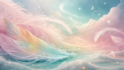 abstract pastel color serene feather like