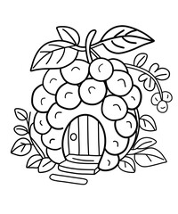 vector illustration of grapes house