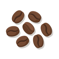 Fototapeta premium Roasted Coffee Beans Isolated on White Background Freshly Brewed Coffee Aroma and Rich Flavor Perfect for Morning Drink and Caffeine Boost