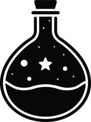 egg shape magic flask vector icon.