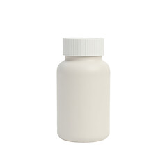 Blank white plastic pill bottle.